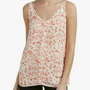 CABI Flirty Coral Animal Print Cami Women’s Top Sz S